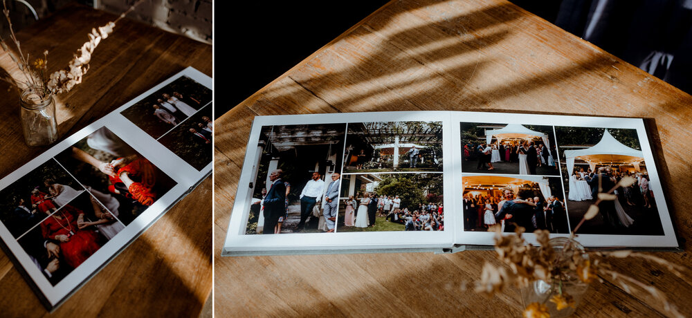 A spread of a quality and eco friendly wedding album made in Vancouver