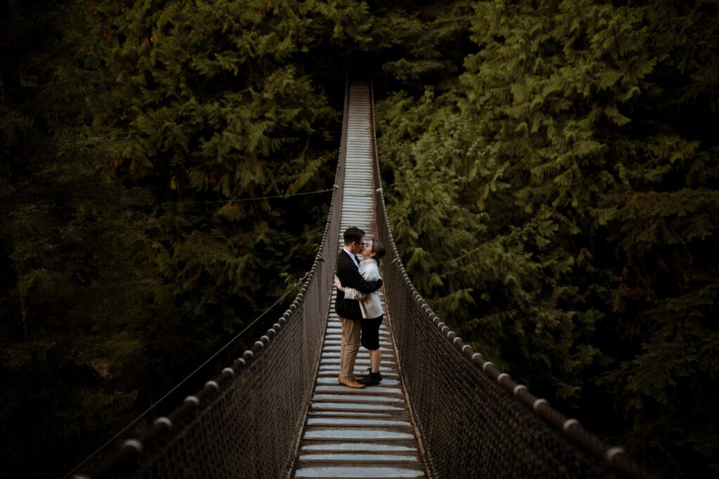 A photo of a couple at an engagement photo location in Greater Vancouver