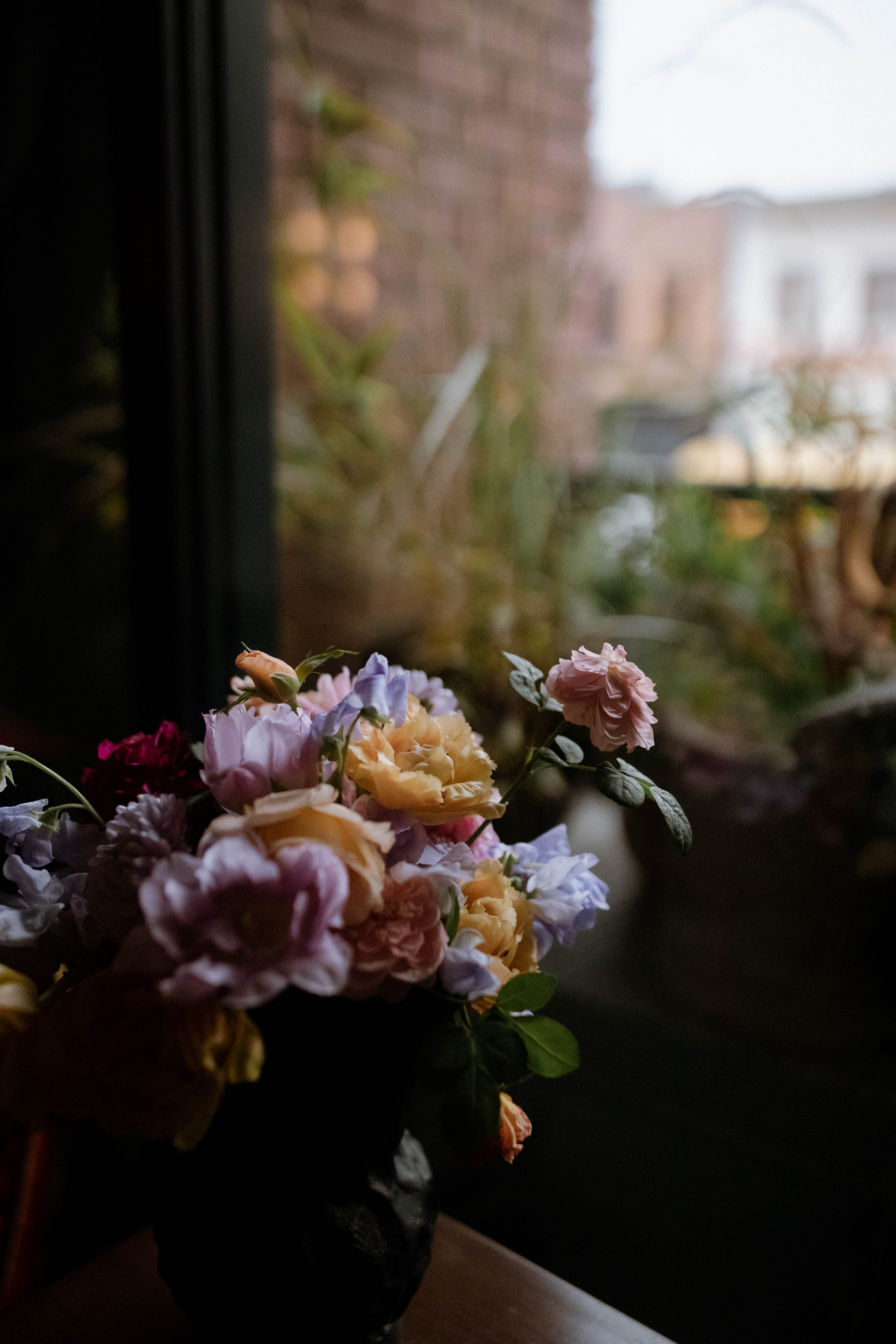 Purple, yellow and pink wedding flowers by La Bomba Floristry